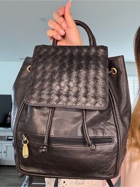 Bally Woven Calfskin Leather Backpack